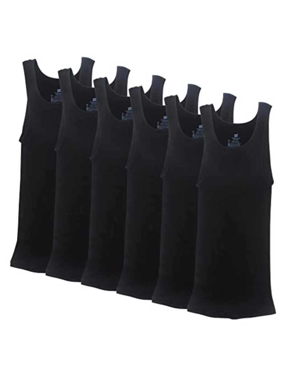 Ribbed Cotton Tank Undershirts 6-Pack Moisture Wicking